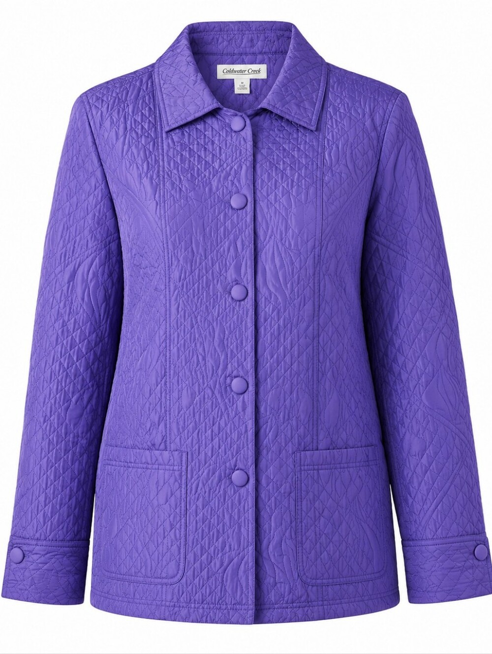 COLDWATER CREEK | Vibrant Purple Silk Structured Quilted Barn Coat Jacket | M
